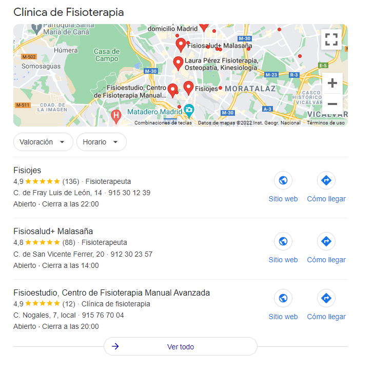 seo local clinicas fisioterapia