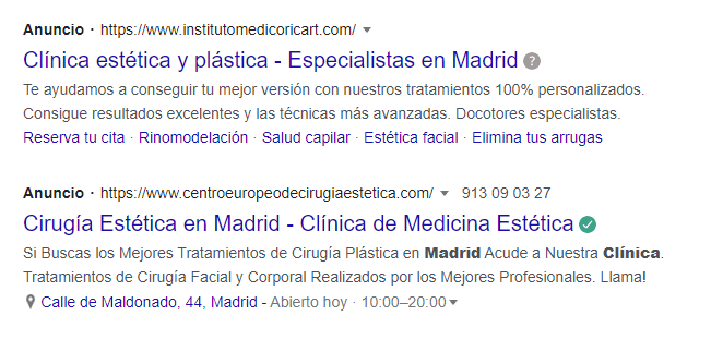 google ads clinicas esteticas