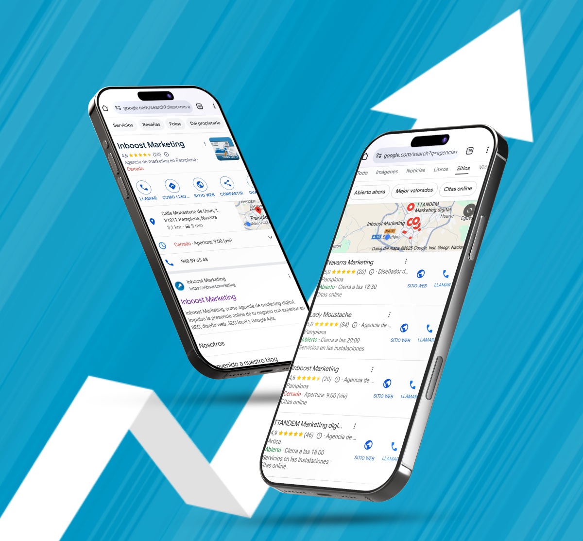 fondo azul con moviles encima