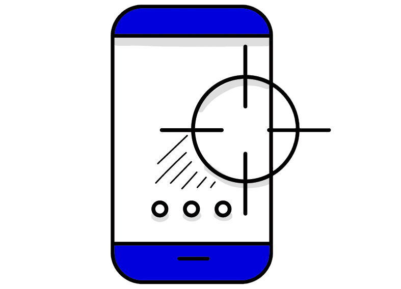 icono movil con objetivo