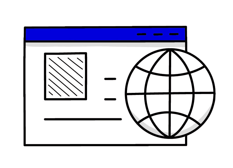 icono web con bola del mundo